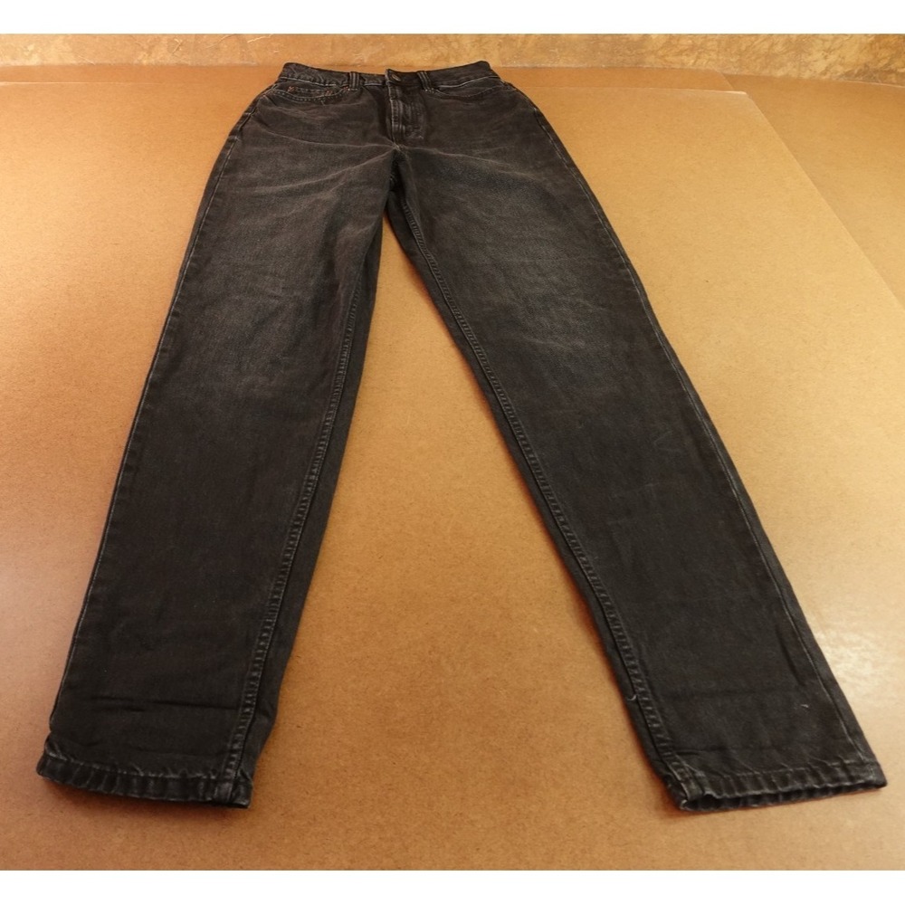 ASOS DESIGN Womens 26 Tall Black Wash Denim High Rise Relaxed Mom Jeans New‎